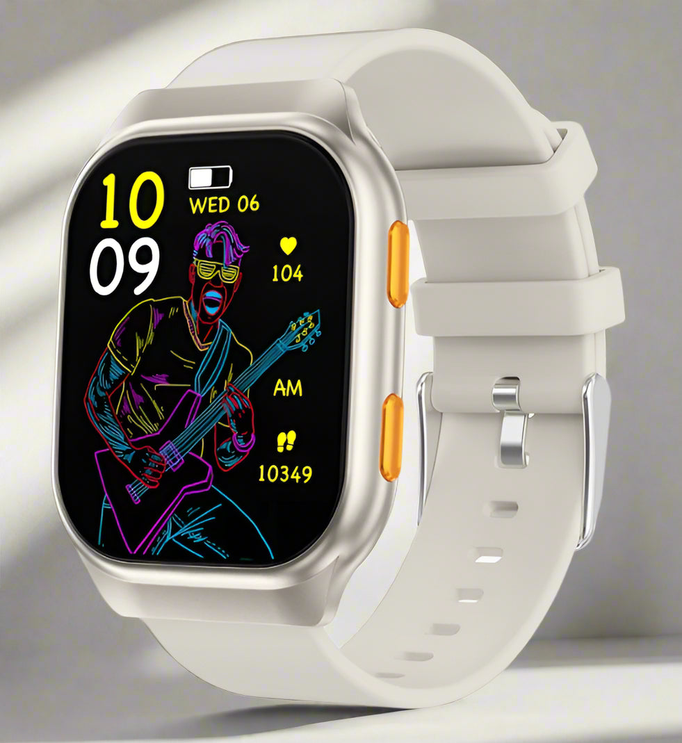 FW16E Smart Watch AMOLED Multi-function mode - Silver Rubber Strap_0