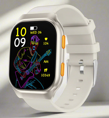FW16E Smart Watch AMOLED Multi-function mode - Silver Rubber Strap_0